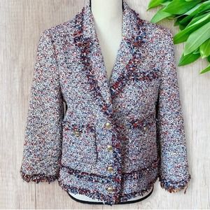 ZARA Pink Fantasy Confetti Boucle Tweed Blazer Large